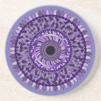 porta copos com uma design de mandala roxa