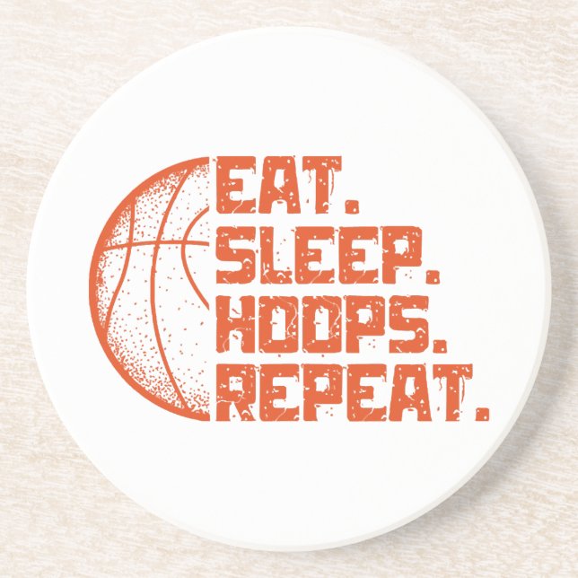 Porta-copos Coma Dormir Hoops Repetir Cotações Engraçadas de B (Frente)