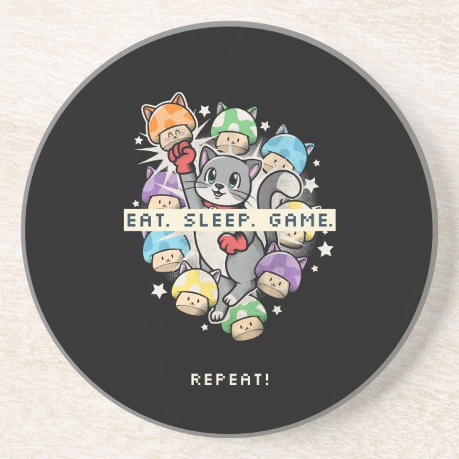 Porta-copos Coma, Dormir, Jogar, Repetir (Frente)