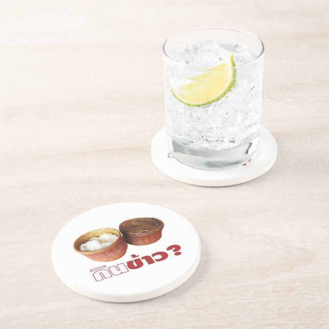 Porta-copos Coma Rice? [Gin Khao?] ... Comida tailandês Lao Is (Lateral)