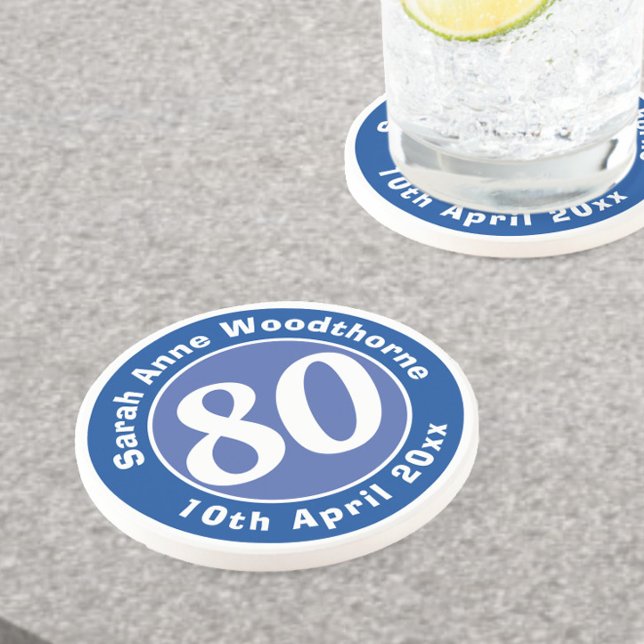 Porta-copos Comemoração de Aniversário com Nome, Idade e Data (Criador carregado)