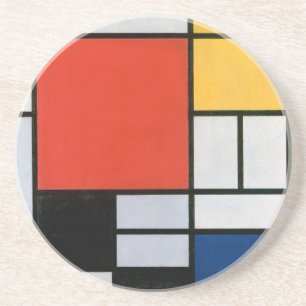 Porta-copos Composição de Piet Mondrian Vermelho Amarelo Azul
