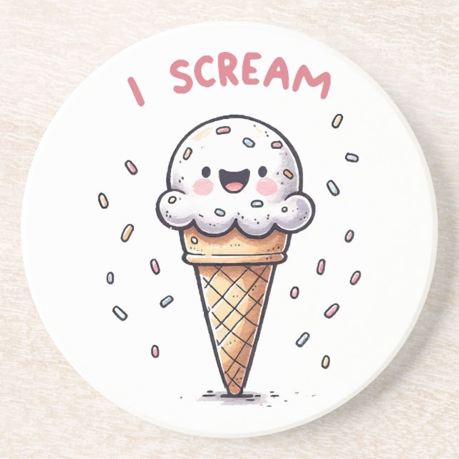 Porta-copos Cone de Sorvete I Scream com Confeitos (Frente)