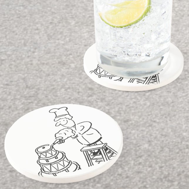 Porta-copos Confeiteiro Decorando Bolo Gigante (Criador carregado)