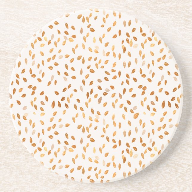 Porta-copos Confetes de Folha de Ouro em Fundo Rosa (Frente)