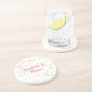 Porta-copos Confetti Dourado Branco