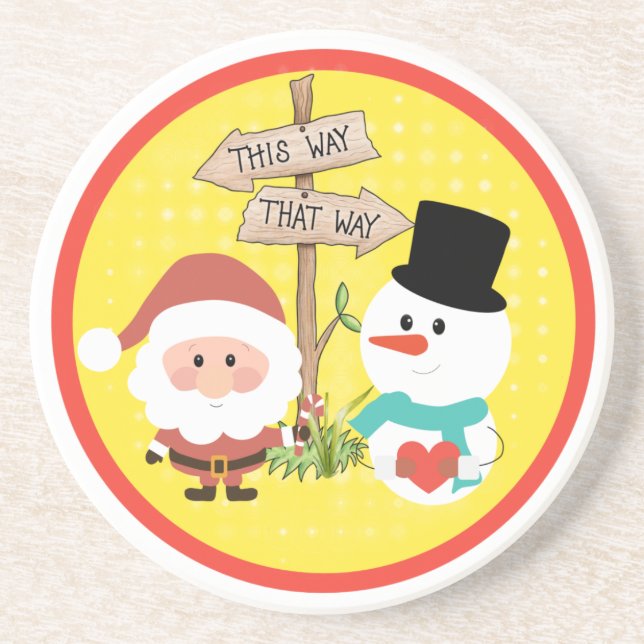 Porta-copos Congelado ou Papais noeis? Que caminho para o Nata (Frente)