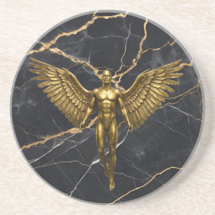 Porta-copos Conjunto de Pedra Luxuoso Anjo Dourado