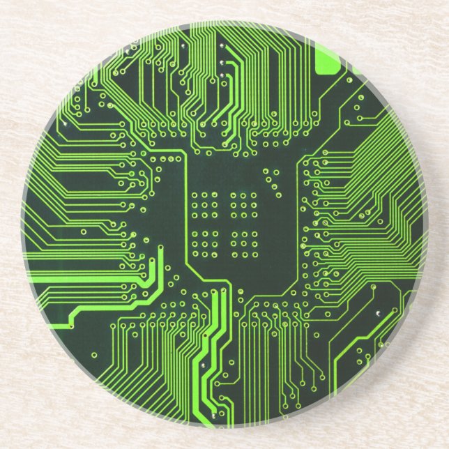 Porta-copos Conselho de Circuito Eletrônico Verde de Nerd Extr (Frente)