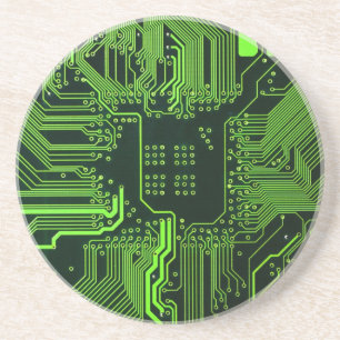 Porta-copos Conselho do circuito do computador legal verde