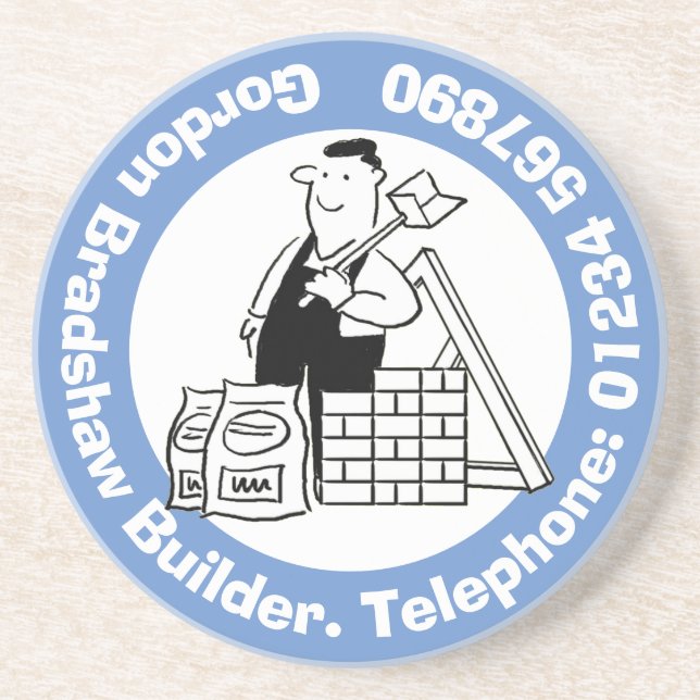 Porta-copos Construtor com materiais de construção. Comércio d (Frente)