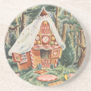 Porta-copos Conto de fadas do vintage, Hansel e casa dos doces