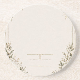 Porta-copos Convite de Casamento Elegante em Marfim com Champa