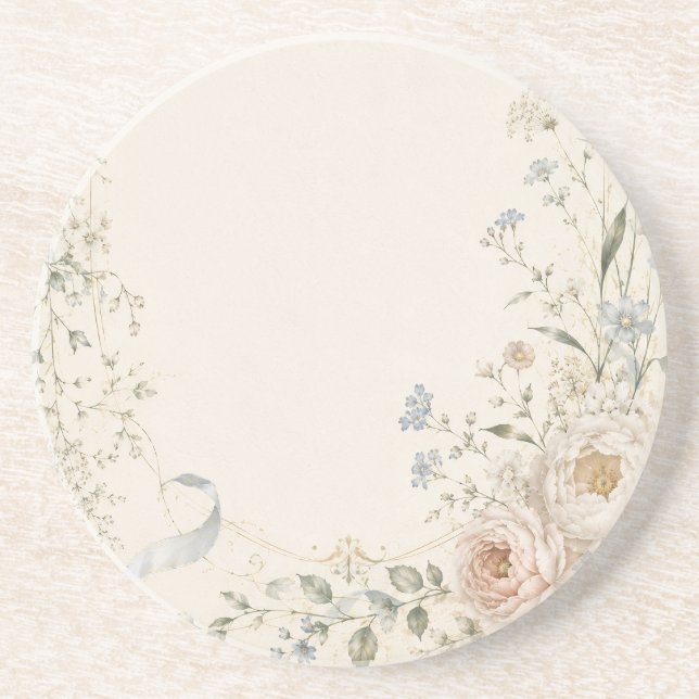 Porta-copos Convite de Casamento em Estilo Francês Elegante (Frente)