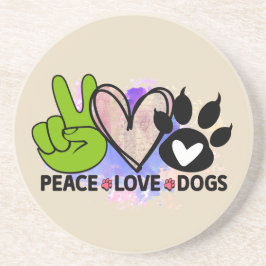 Porta-copos Copo de mesa Peace Love Dogs – Presente Boho para