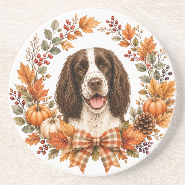 Porta-copos Copo de Outono Springer Spaniel (Frente)
