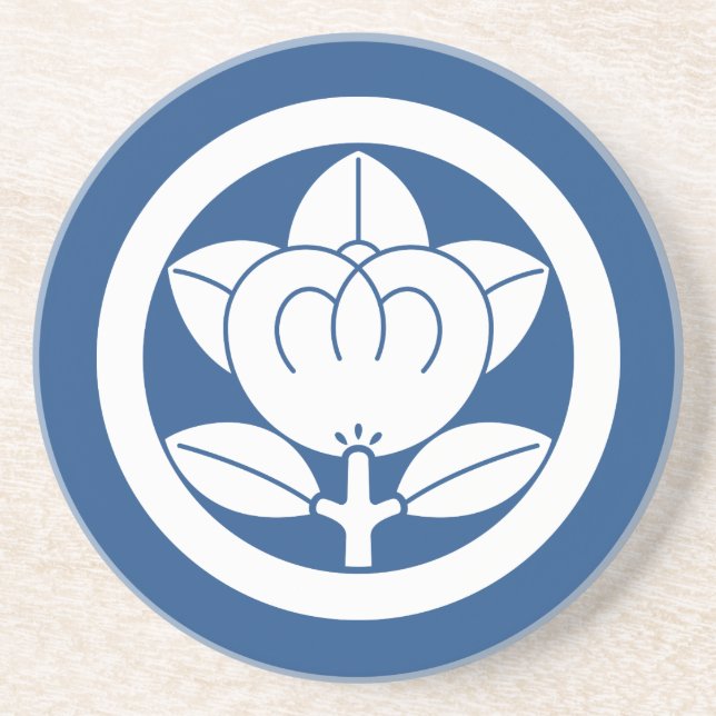 Porta-copos Cor de laranja mandarina em círculo (Frente)