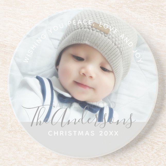 Porta-copos Cor Personalizada com Foto e Texto Personalizados (Frente)
