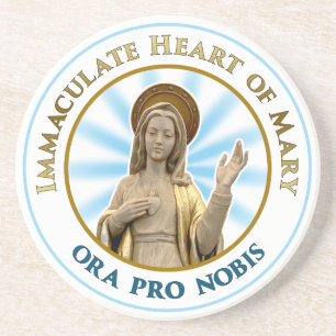 Porta-copos Coração Imaculado de Mary Ora Pro Nobis