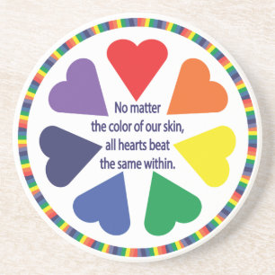 Porta-copos Corações Arco-Íris