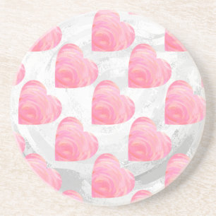 Porta-copos Corações Rosa