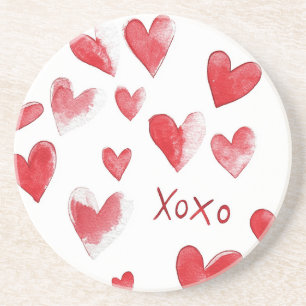 Porta-copos Corações Vermelhos XOXO