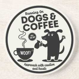 Porta-copos Correndo com Cachorros e Café
