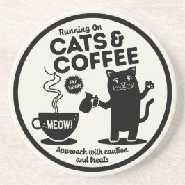 Porta-copos Correndo em Gatos e Café