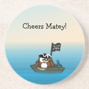 Porta-copos coruja do pirata - decoração home