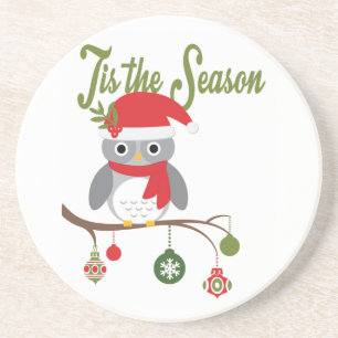 Porta-copos coruja moderna da floresta do natal vintage