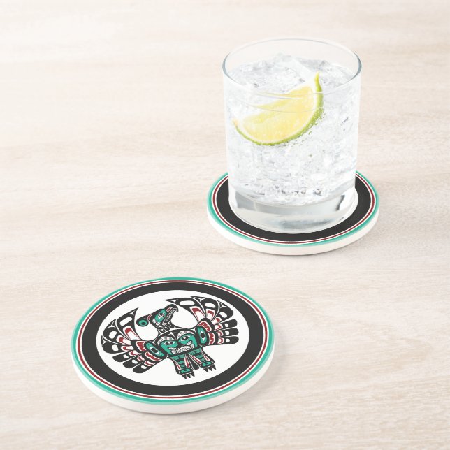 Porta-copos Costa do Pacífico Noroeste Haida art Thunderbird (Lateral)