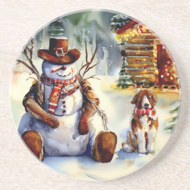 Porta-copos Cowboy Snowman Natal (Frente)