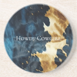 Porta-copos Cowhide Dourada-cowboy ocidental