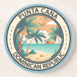 Porta-copos Crachá Punta Cana Dominicana Hut<br><div class="desc">Design de arte vetorial de Punta Cana. A área de Bávaro e Punta Cana se combinam para formar o que é conhecido como La Costa del Coco,  ou a Costa do Coco,  uma área de resorts lavos e inclusivos.</div>