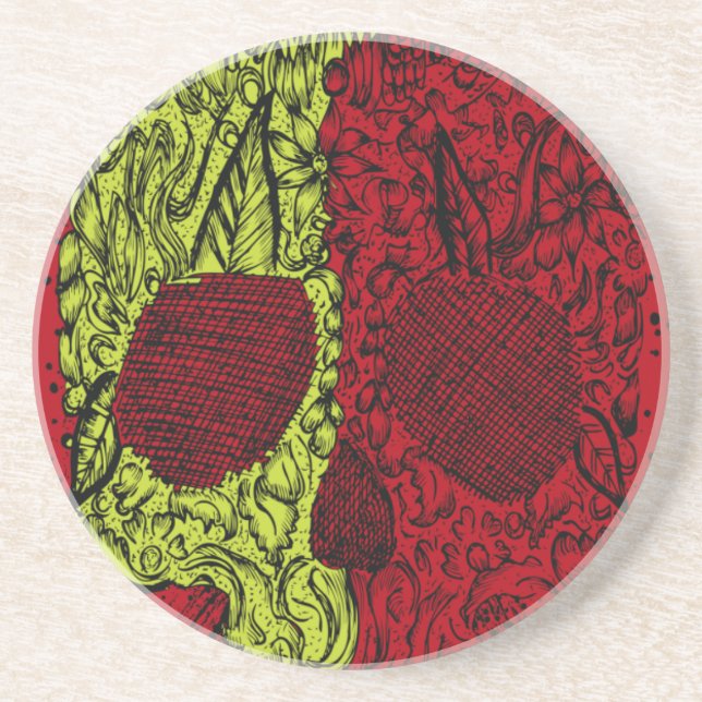 Porta-copos Crânio Moldado em Vermelho Sanguíneo (Frente)