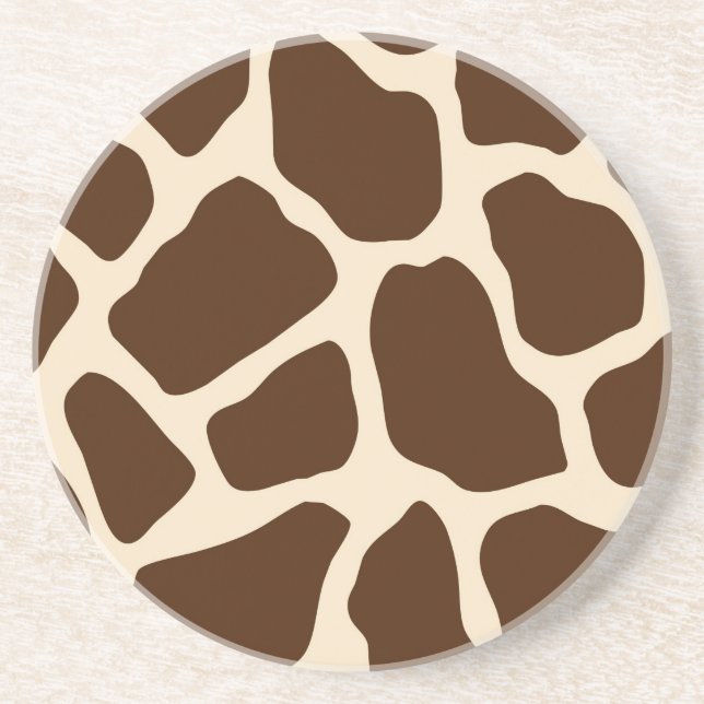 Porta-copos Cream Brown Giraffe Impressão (Frente)