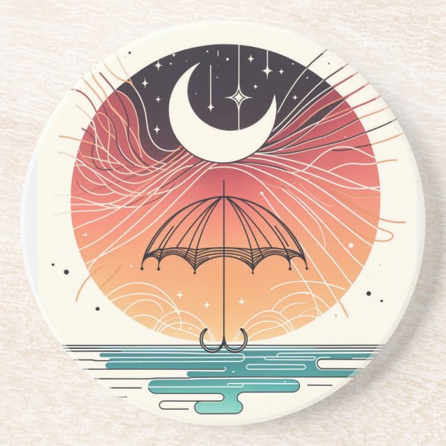 Porta-copos Crescent Moon Umbrella Boho Dream (Frente)