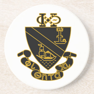 Porta-copos Crest da Phi Chi Theta Dourado e Preto