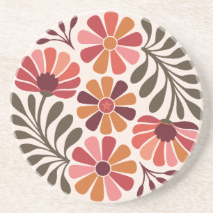 Porta-copos Crie Seu Próprio Floral de Verão Vintage Groovy Re
