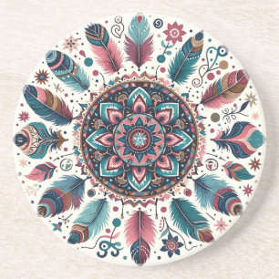 Porta-copos Crie Seu Próprio Mandala Boho Multicolorido