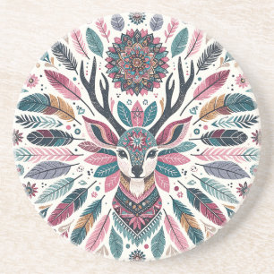 Porta-copos Crie Seu Próprio Mandala Boho Totêmico de Veado