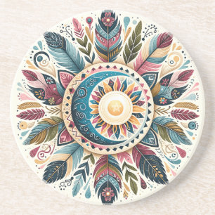 Porta-copos Crie Seu Próprio Mandala Celestial Boho Sol Lua