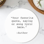 Porta-copos Crie sua própria cotação<br><div class="desc">Crie sua própria porta copos de cotação personalizada. Apresenta tipografia minimalista da máquina de escrever.</div>