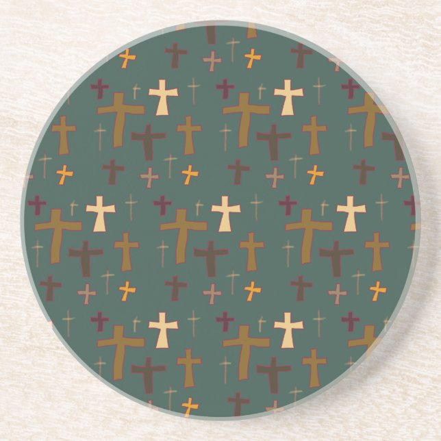 Porta-copos Crosses Christian Themed Dark Teal (Frente)