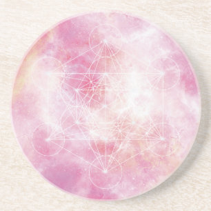 Porta-copos Cubo de Metatron Rosa Geometria Sagrada