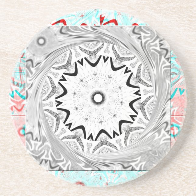 Porta-copos Cultura Africana vibrante: Uma fusão rosa e ciano (Frente)