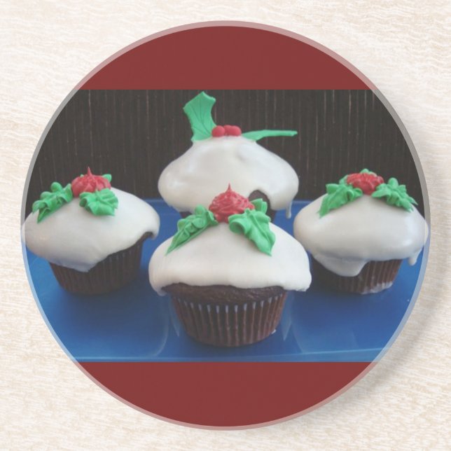 Porta-copos Cupcakes de Natal (Frente)