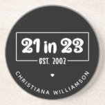 Porta-copos Custom 21st Birthday Gift 21 in 23 Est 2002<br><div class="desc">Custom 21st Birthday Celebration 21 in 23 Est 2002 Birthday Gifts!</div>
