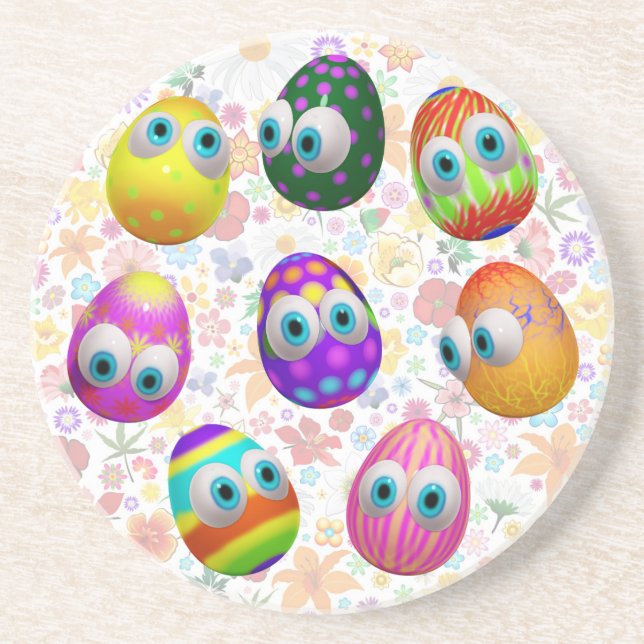 Porta-copos Cute and Funny Easter Eggs Cartoon (Frente)