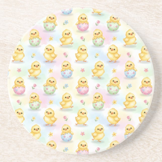 Porta-copos Cute Baby Chick Watercolor Easter (Frente)